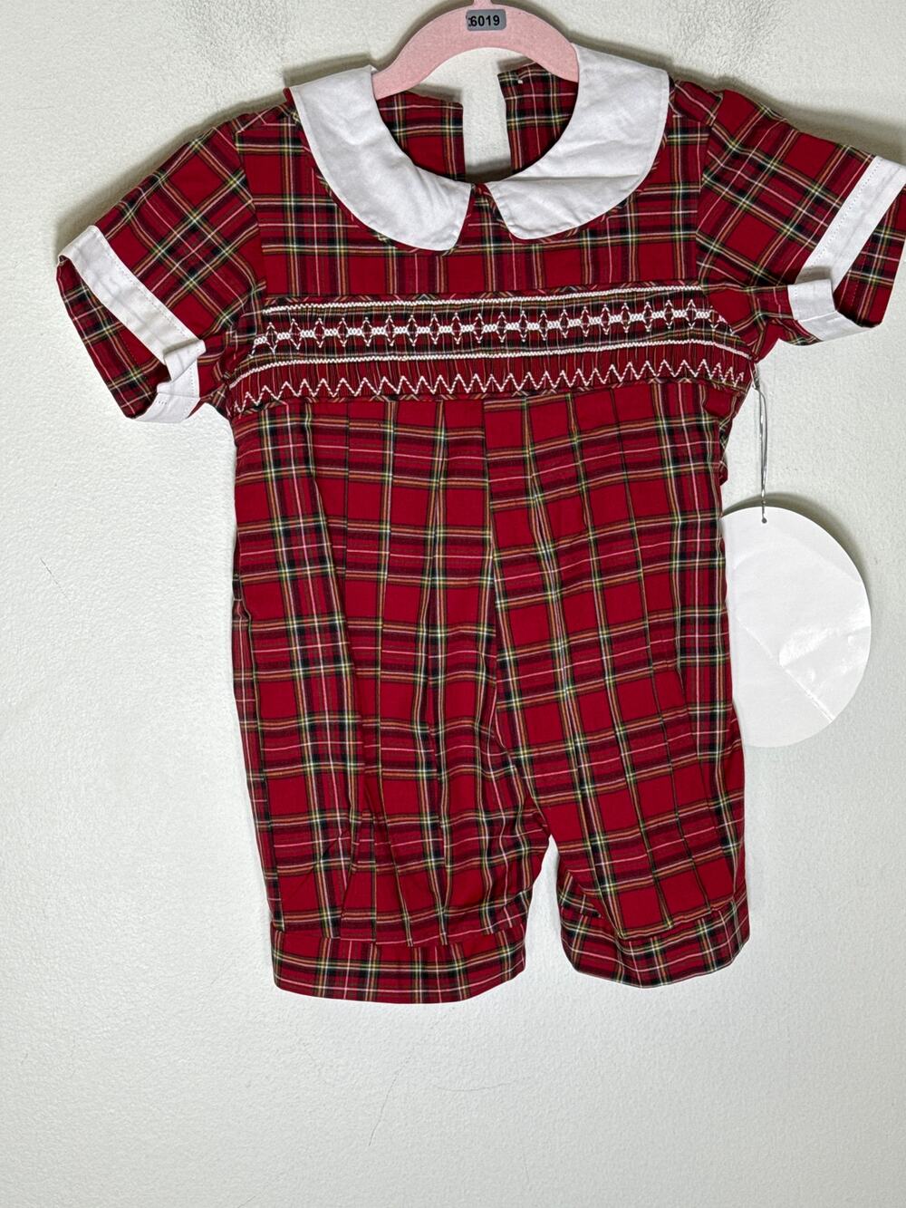 NWT Remeber Nyugen Red Holiday Plaid Baby Outfit sz 18M